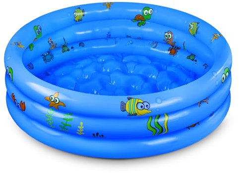 Piscina per Bambini, ø100 cm, Piscina Gonfiabile Bambini, Piscina, Mini Piscina Gonfiabile, Piscina 3 Anelli, Piscinetta per Bambini, per Bambini, Cortile, Giardino