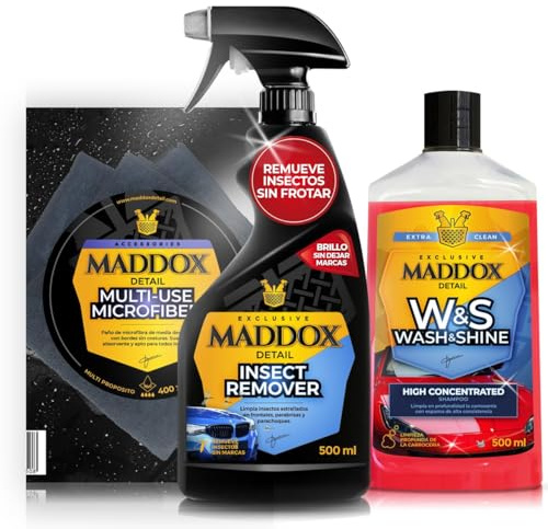 Maddox detalj – total bilvårdssats | insektsborttagare, tvätt & glans och ytbehandling mikrofiber | Rengöring, skydd och överlägsen glans.