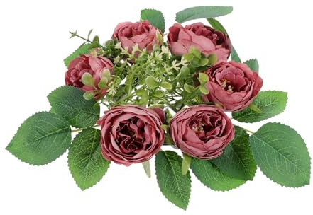 Alipis Peony Flower Candle Künstliche Pfingstrose Als Hochzeitsdeko Tischkranz Für Kerzen Romantische Tischdekoration Für Feste Und Feiern