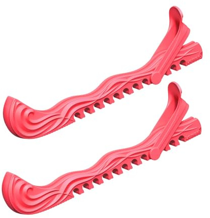 CUNTAUK Protezioni per Pattini da Ghiaccio, Scarpe da Hockey coperture Lama Pattino da Ghiaccio, Fibbie Regolabili Pattinaggio su Ghiaccio Protector Figura Pattini Guardie Hockey (Rosso, Piccolo)