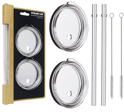 20 oz Tumbler Straw Lid, 2 Pack Replacement Lids for YETI 16oz Pint/20oz/24oz/25oz Straw Mug, Transparent Travel Tumbler Top with BPA Free and Shatter-proof