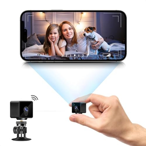 Mini Kamera, 4K HD Mini Überwachungskamera Live Übertragung Handy APP Kamera Überwachung Innen WLAN Videoüberwachung Mit Akku Kleine WiFi Babyphone Sicherheitskamera Bewegungsmelder Nachtsicht