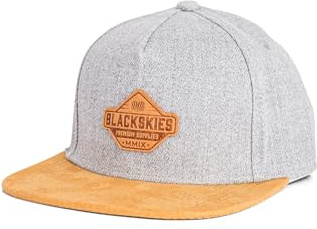 Blackskies Essentials Snapback cap Bambini | Kids-Basecap Ragazzi & Ragazze, Cappellino alla Moda, Idea Regalo Nascita Battesimo, Baseball, Visiera - Grigio-Marrone-Marrone L