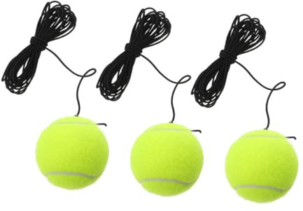 WOONEKY 3stücke Teiliger Rebound-Ball Für Tennis-Training Mit Schnur Leichter Tennisball Für Innen Und Außenbereich Kompatibel Mit Verschiedenen Bases