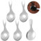 BOHUIZ 5 PCS Mini Scoops Short Handle Spoons, Silver Stainless Spoons for Canisters Small Round Spoon Small Coffee Scoops Candy Scoops for Salt Sugar Condiments Tea Desserts Coffee(Silver)