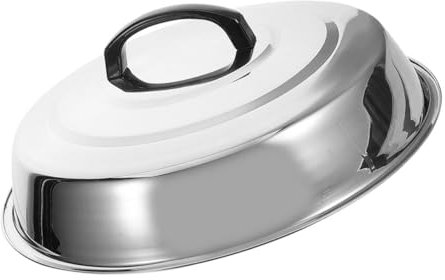 PartyKindom Coperchio per Alimenti in Acciaio Resistente Coprivivande per Bistecche Maniglia Coperchio Protettivo per Uso Domestico in Cucina