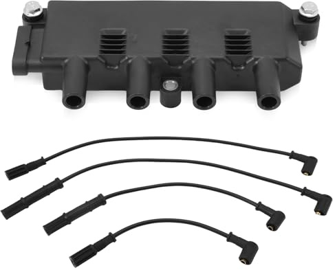 Fraylis Bobina di accensione Cavo di accensione Modulo di accensione per Mito KA RU8 500 Panda 169 312 Doblo 223 Fiorino Grande Punto Evo 199 Qubo Siena Idea Ypsilon 55200112 9S5112029AB GN1049212B1