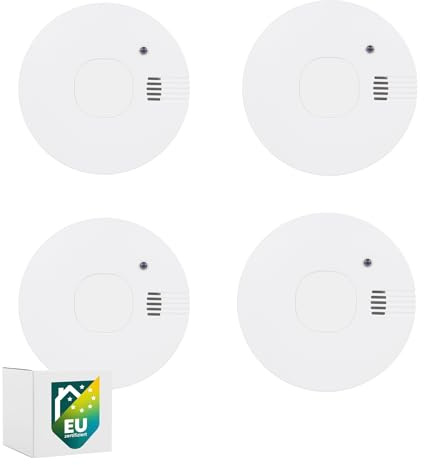 Smartwares set di 4 rilevatori di fumo - Batterie sostituibili con durata di 5 anni - Rilevamento rapido e affidabile - 85 dB - FSM-11754