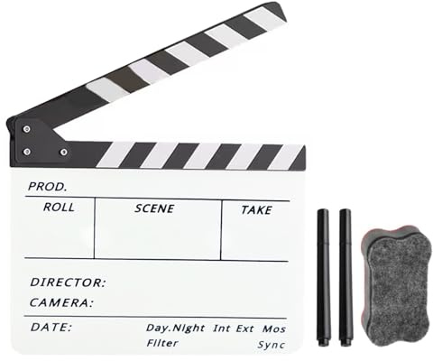 Ardoise en film acrylique 30,5 x 25,4 cm pour scène, avec gomme et stylos