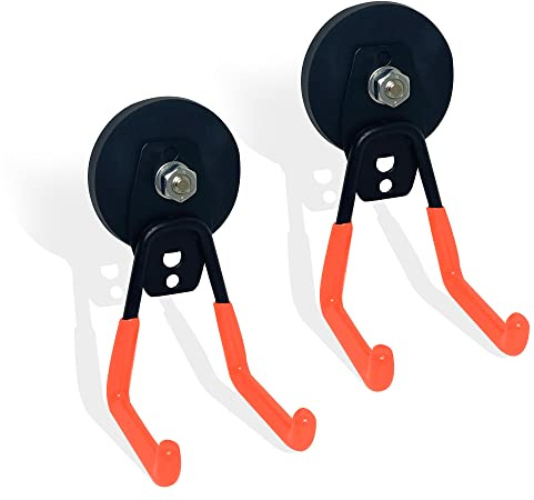 Acfruits Crochet magnétique - Capacité de charge de 10 kg - Crochet magnétique lourd pour garage, atelier, jardin, sans perçage pour outils de jardin, outils, intérieur/extérieur