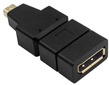Poyiccot Mini DisplayPort till DisplayPort-adapter, Mini Displayport till Displayport honadapter 1.4 (Mini DP till DP) 4K-upplösning för bärbar dator PC TV spelskärm, svart
