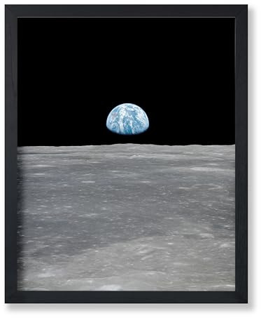 Poster Master Astronomy Print - Earth From Moon - 8x10 Unframed Wall Art Print - Wall Decor for Home, Office, Living Room - Gift for Astronomy, Astrology, Lunar Fans - Solar System Art