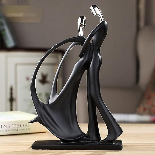 CINY Statue in resina di coppia affettuosa, statuette a doppio ballo, ornamento da tavolo per la casa in resina, sculture per l'anniversario di matrimonio per donne e uomini, astratte e creative