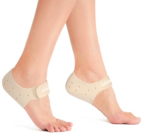 Bukihome - Protezioni per tallone in gel per fascite plantare, per donne e uomini, sollievo dal dolore, inserti per tallone per tendinite d'Achille, cuscino di supporto per tallone secco e screpolato