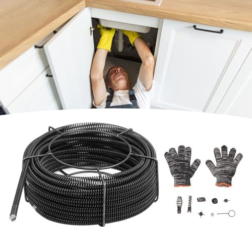 Cable de Limpieza de Alcantarillado, Barrena de Drenaje, Limpiador de Resorte de Serpiente, Tuberías de 30m