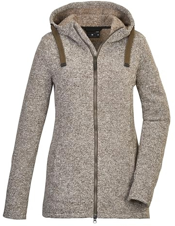 G.I.G.A. DX Damen Strickfleecejacke/Fleecejacke mit Kapuze GW 72 WMN KNTFLC JCKT, olive brown, 38, 42437-000