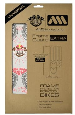 All Mountain Style AMS High Impact Frame Guard Extra – Protects Your Bike from Scratches and dings, Red Bull Free Grey