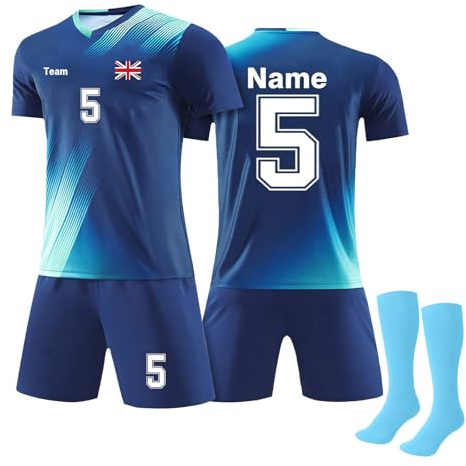 Personalised Football Kits for Kids UK 2025 DIY Customized Jersey Sets Tops Shorts Socks With Name Number Logo Comfortable Lightweight Shirts Fans Birthday Gifts for Men Women Boys Girls Adults Youth