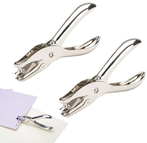 2 pinze perforatrici in metallo, 3 mm e 6 mm, perforatrici a mano, perforatrici a 1 foro, per carta, artigianato, marcatura di biglietti per scrapbooking, progetti fai da te, scrapbooking