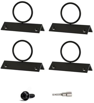 Lawnoval Supporti decorativi in corda 304 in acciaio inox per ringhiere, banchine e giardini, confezione da 4, nero