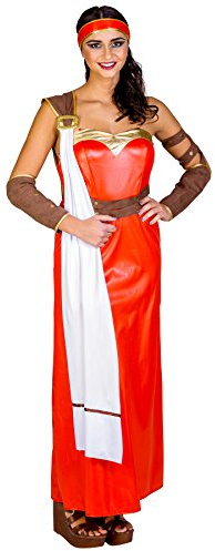 dressforfun Costume da Gladiatrice romana | Cintura con drappo | Fascia per capelli rosso-dorata (M | no. 300191)