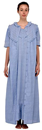 Cotton Lane Ensemble Chemise de Nuit Chambray/Robe de Chambre Chambray | Allée du Coton