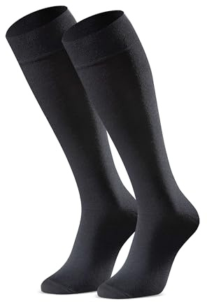 STEVEN Chaussettes Hautes pour Femme Le Mi-bas en Coton pour Dame Chaussettes Longues Décontractées ou Officielles pour Filles Au-dessus du Mollet Sous le Genou EU 35-37 Gris