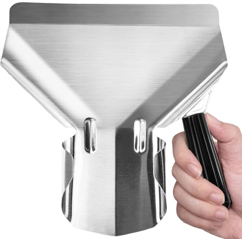 Bonsicoky Stainless Steel French Fry Popcorn Scoop, Quick Fill Tool for Food Bags & Boxes, Multipurpose Utility Scooper for Bagger French Fries, Snacks, Desserts, Ice, Dry Goods