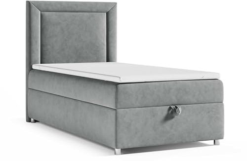 Best For Home Trinity K3 Einzelbett | Boxspringbett 90x200 Mit Bonell Federkernmatratze | Matratzentopper | Bett Mit Matratze Und Stauraum | Lieferung an Die Bordsteinkante