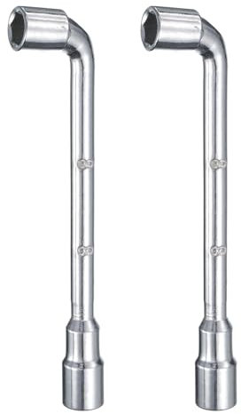 sourcing map 2 llaves hexagonales en ángulo en forma de L de 8 mm 45# de acero de doble extremo métrico de 6 puntos para reparación general, tuberías, mantenimiento de automóviles de bicicleta