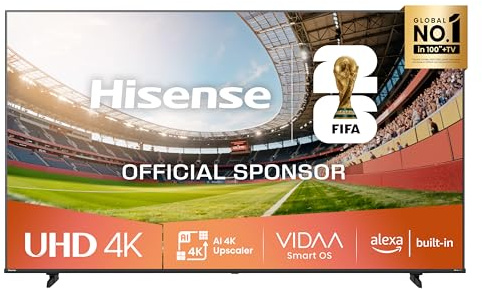 Hisense Smart TV 85 4K Ultra HD 2025 85E63QT, Smart TV VIDAA U8, Dolby Vision, HDR 10, Game Mode Plus, Alexa Built-in, VIDAA Voice, Tuner DVB-T2/S2 HEVC 10, lativù 4K, 85'', 2025 LED