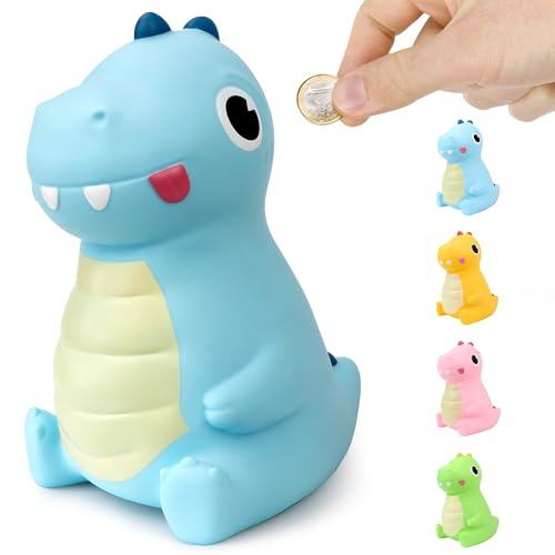 LEcylankEr Dinosaurio Hucha Niño Niña Regalo de Cumpleaños Material de PVC de Seguridad Bueno para Decoración, Juguete, Regalo (Azul)