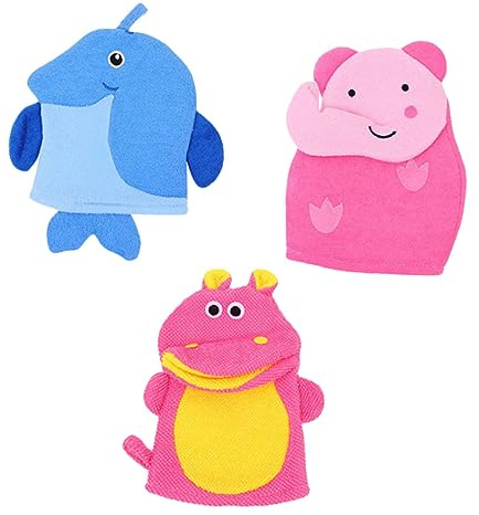 CLISPEED 3 Pièces Mitaines de Bain Exfoliantes pour Corps Mitaines de Douche pour Fille de Toilette Réutilisables Outil Exfoliation Corporelle