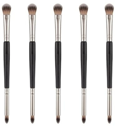 5 Pinceles De Sombra De Ojos De Dos Cabezales, Herramientas De Maquillaje Profesionales, Pinceles De Maquillaje De Ojos, Adecuados Para El Peinado De Belleza Y El Maquillaje Diario.