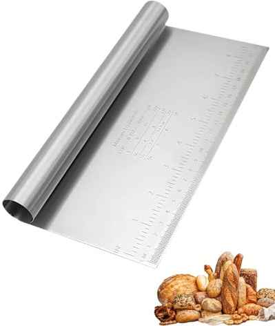 Fonyiunce Tarocco per Impasti Acciaio Inox Con Bilancia（22 * 12cm）Taglia Impasto per Torte, Pizza, Torte, Dough, Utensili da Forno, Spatola/Tagliapasta