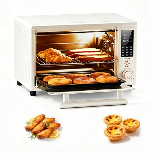 30L Luftfritös och Konvektionsbrödrostkombination Dubbel-lagers Luftfritös | Dubbel övre och nedre värmerör, kontroll från 80–230℃, 360° konvektionsvarmluftcirkulation, stor digital LED-display