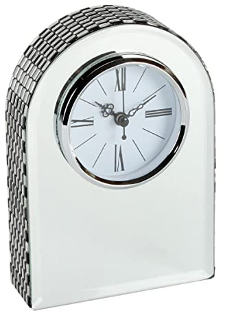 Widdop Arched Mirror Glass Mantel Clock Roman Numerals Table Decor Ornament Gift