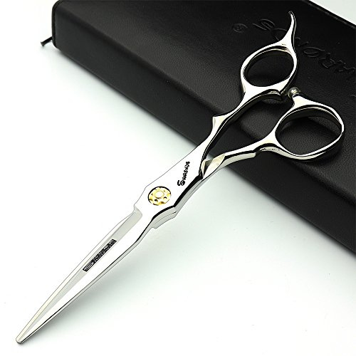 6'Coiffure modelage Studio Ciseaux Coiffeur Ciseaux professionnels Japon 440 C Acier outils de ciseaux de coiffure + ciseaux à effiler(Ciseaux plats 6 pouces-A)