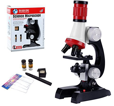 HONPHIER Kids Microscope Kit with LED - 100x, 400x, 1200x Magnification