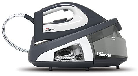 Polti Vaporella Simply VS10.12 Steam Iron Station 6.5 Bar Unlimited Battery Life 120 g/min Steam Outlet Grey and White