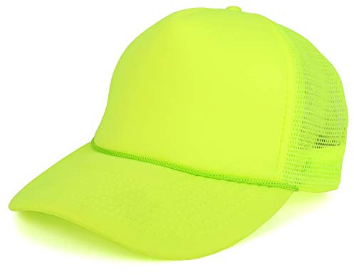 Armycrew Neon High Visibility 5 Panel Foam Front Trucker Mesh Back Baseball Cap - gelb - Einheitsgröße