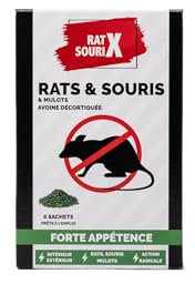RATX SOURIX - Anti et Mulots – Spécial Forte Appétence - 6 Sachets Appât Céréales 25G – Fabriqué en France