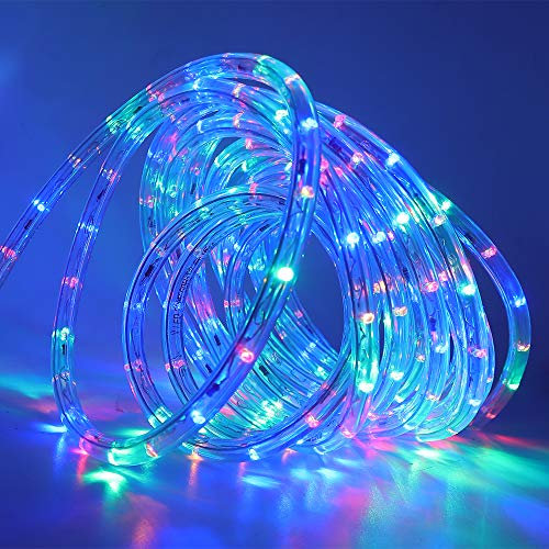 KISUFU 2M LED Strip Rope Lights,220V LED Lichtschlauch Außen,240 LEDs/m Indoor Warmweiß LED Fairy Lights for Garden Decoration,Outdoor LED Lichter Wasserdicht LED Tube