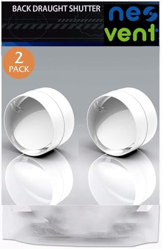 2 x 100mm Backdraught Shutter Flap 4-inch Non-Return Valve Damper Flap to Connect Duct Pipe or Flexible Ducting Hose Backdraft Cold Air Stopper
