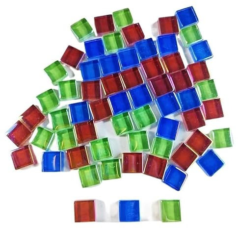 Tesselles Mosaique 100 pièces (100g/3.52oz) carreaux de mosaïque en verre émaillé brillant 4mm/0,16 pouces d'épaisseur 1cm/0,39 pouces, carreaux artisanaux carrés, matériaux de fabrication de mosaïque