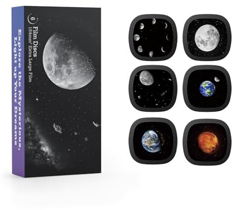 Disques Réalistes - Disques pour Ainael Galaxy Projecteur, Diapositives 5k Ultra HD pour Planétarium Domestique, Jeu de 6 Disques sans Projecteur (Moon)
