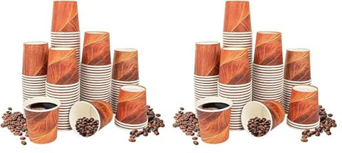 García de Pou 50 Unités - Gobelets Boissons Chaudes 1 Paroi Arizona 120 ml 230 + 18 Pe g/m2, 6,2/4,5 x 6 cm Marron Carton (Lot de 2)