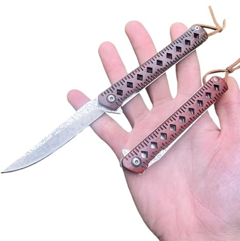 Obespina Couteau Pliant Poche Damas Style Japonais Acier 67 Couches VG10 lame Tranchante Manche bois Collection Cadeau Homme chasse gentlemen camping découpe edc fin extérieur linerlock