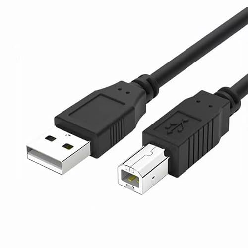 2 Pezzi Cavo USB A a B, Cavo USB 2.0 Tipo B per Stampante HP Canon, 1,5m e 5m, Compatibile con Stampanti, Scanner, Dispositivi Multifunzionali, Fax ecc, Colore Nero, Alta Velocità, Plug and Play