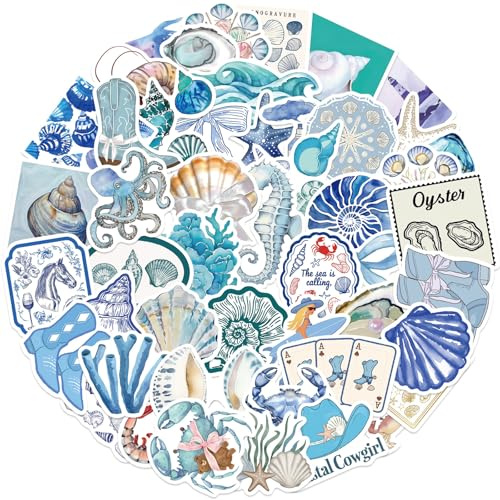 Lot de 50 autocollants de plage d'été pour scrapbooking, ordinateur portable, réfrigérateur, MacBook, Kindle, valise, skateboard, journal, graffiti, en vinyle imperméable